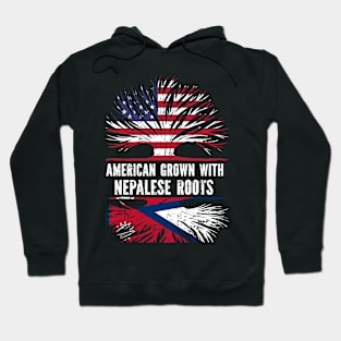 American Grown with Nepalese Roots USA Flag Hoodie